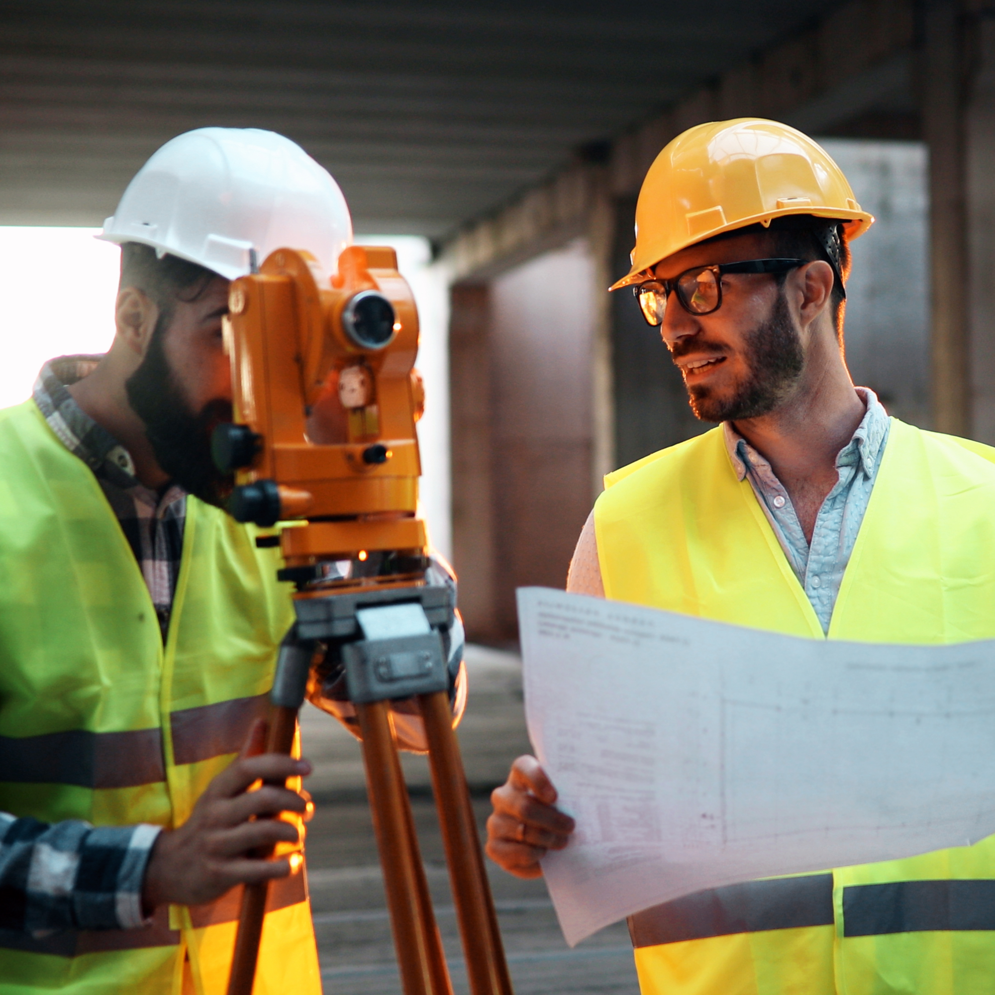 Men meeting on a construction site