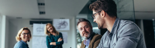 Smiling people in an office